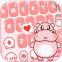 Pink Cute Hippo Tastiera